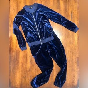 Blue Navy  Velvety Track  suit set, super comfy, like new-Medium
